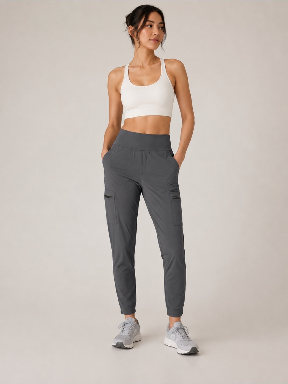 Athleta Headlands Hybrid Cargo Tight Size 0 Gray Hiking Utility Pants